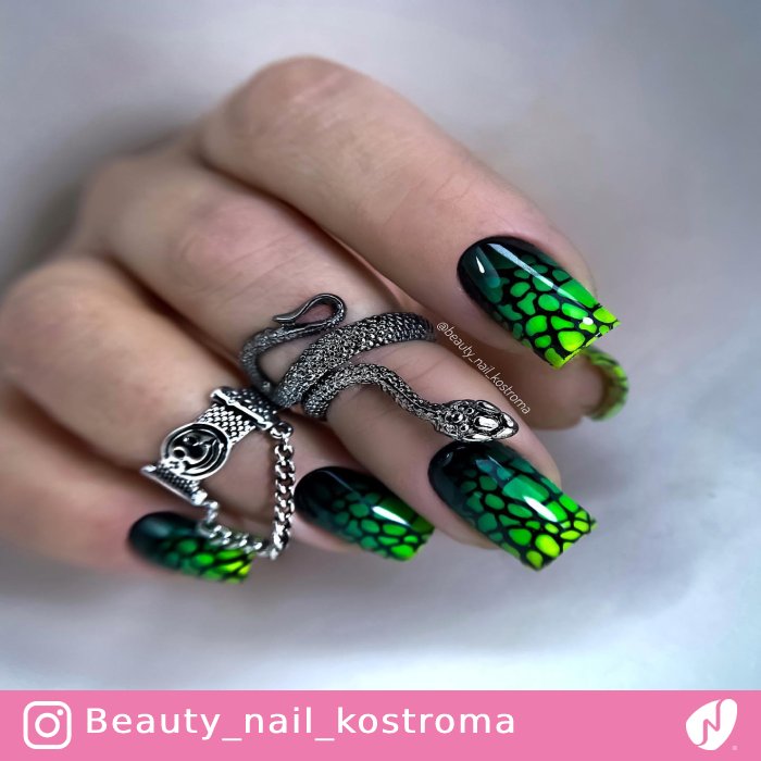 Green Gradient Snake Pattern